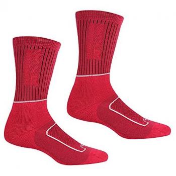 Regatta Womens Samaris 2 Season Sock (2 Pack) - Cherry Pink White, Size: UK 3-5