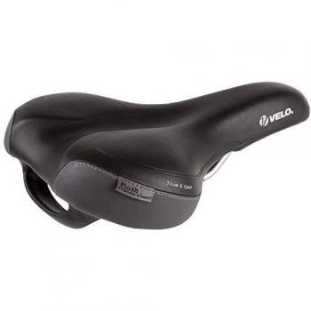 VELO Fahrradsattel E-Grip Sillín para Bicicleta, Mujer, Negro, 498 g