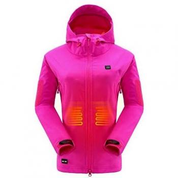 DEWBU Chaqueta Calefactable con 7.4v Batería Softsell Impermeable Invierno para Actividades al Aire Libre
