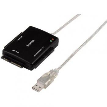 Hama - USB - IDE/SATA Hard Disk Adapter, AA25, USB, IDE/SATA, Negro, Windows 2000/XP/Vista Linux Mac Os X