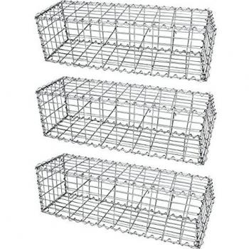 Cestas de Gaviones Metálicas 100x30x30cm - Paquete de 3, Acero Galvanizado, Resistente a la Intemperie y Corrosión