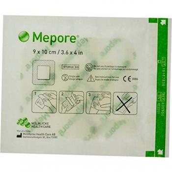 Mepore 670900 Dressing Adhesive, Island, Non Woven Fabric, Semi-Permeable Backing, Sterile, 9 cm x 10 cm
