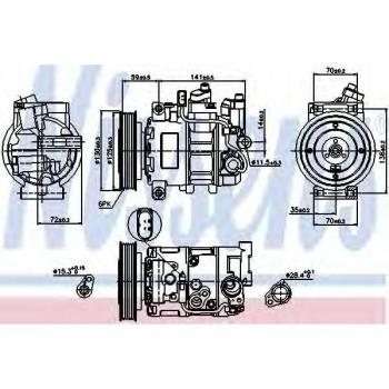 Compresor de Aire Acondicionado NISSENS 89111