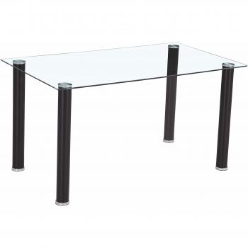HomeSouth - Mesa de Comedor Negra, Mesa de Cristal para Cocina, Medidas Mesa Moderna salón: 140x80 cm Ancho