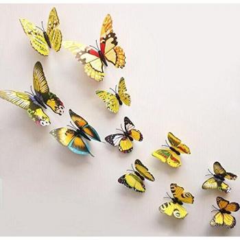 Adhesivos 3D decorativos para pared, diseño de mariposas 24 unidades pack