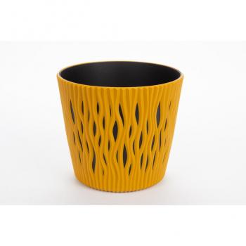 Maceta Redonda de Plástico Sandy Round en Color Gris - 15,8 cm