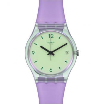 Reloj Swatch Mystic Sunrise SO28G401 con correa de material biológico en color morado