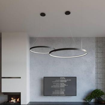 Plafón LED integrado Rio 55 Acero negro