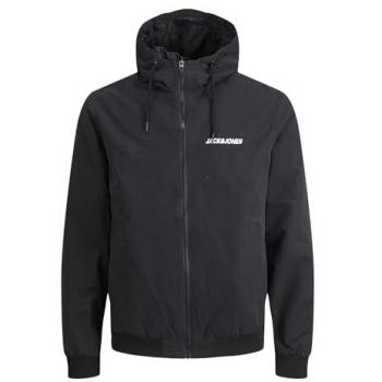 Jack & Jones Chaqueta Rush Bomber Negra y Chaqueta con Capucha Jack & Jones Basic Logo Negra - Talla S