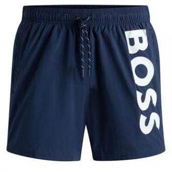 BOSS Men's Octopus Navy Swim Shorts - XL, Polyamide Beachwear with Logo