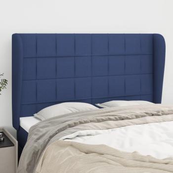 Cabecero con Orejas de Tela Azul 147x23x118/128 cm