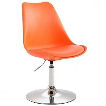Silla de Comedor Maverick Naranja Cromada, Confortable y Ajustable en Altura