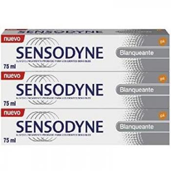 Sensodyne Pasta de Dientes Blanqueante con Flúor para Dientes Sensibles - pack de 3 x 75 ml