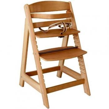 trona roba Sit Up III, silla autoajustable utilizable como trona para bebé y como silla juvenil, en madera maciza, acabada en madera natural