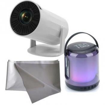 Mini Proyector Portátil 4K Klack con Android, Wifi 6, Bluetooth 5 y Pantalla de 130 Pulgadas