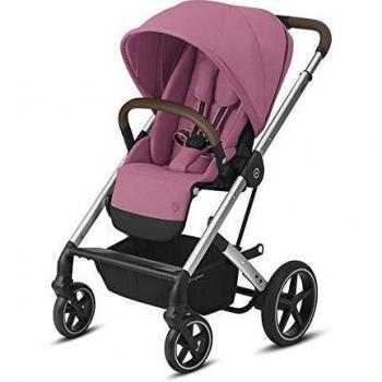 Cybex Balios S Lux - Silla de paseo dúo con chasis negro, color Magnolia Pink, características: sistema de viaje 2 en 1 (silla y capazo), suspensión all-terrain, plegado compacto con una