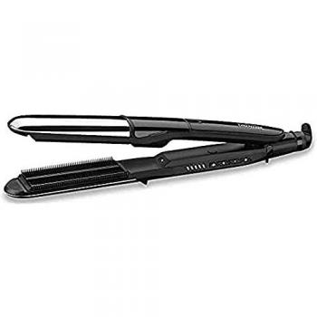 BaByliss Steam Pure ST495E Plancha de Pelo de Vapor, Máxima Hidratación, Placas Exteriores para Ondular, Función Alisa y Ondula, Tecnología Iónica, 5 Ajustes de Temperatura de 150°C a 230°C