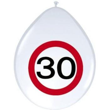 Latex 30. Cumpleaños Globos de la Fiesta Decoración 8 Pieza Blanco de Rojo 30 cm Talla Única