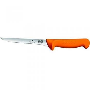 Cuchillo Deshuesador Flexible Victorinox Swibo, Hoja Recta Estrecha de 16 cm, Acero Inoxidable, Mango Ergonómico Color Amarillo