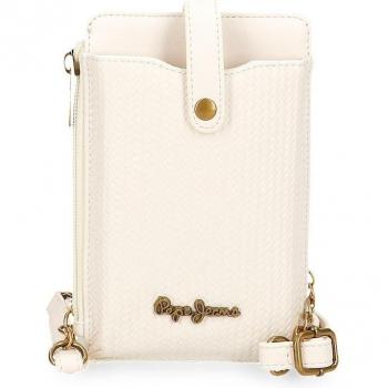 Bandolera porta móvil Pepe Jeans Lena blanco con tarjetero
