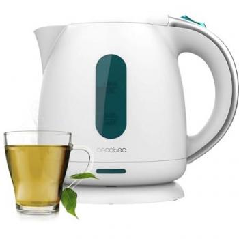 Cecotec Thermosense 140 Hervidor de Agua Eléctrico Blanco, 1L, 2200W, Calentamiento Rápido, Filtro Antical, Libre de BPA y Tóxicos, Base con