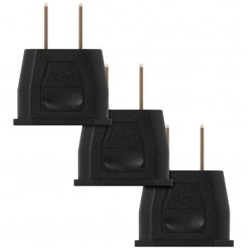 kwmobile 3X Adaptador de Viaje para EEUU - Adaptadores de Enchufe de EEUU a España y Europa - Conector USA Canadá Japón México Filipinas - Negro