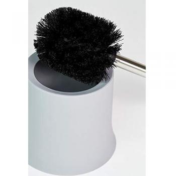Escobillero de baño Wenko Basic gris, set de limpieza WC, 14x38 cm, polipropileno y acero inoxidable