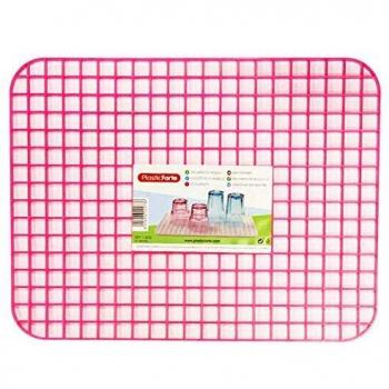Escurridor de platos de plástico rosa