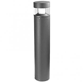 Bolardo Newton E27, 60cm, aluminio y vidrio, gris urbano claro, IP65