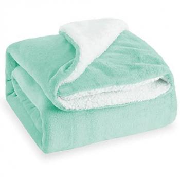 Manta Grande para Sofá y Cama 90/105 (150x200cm) Suave, Cálida, Lavable a 30º, Resistente a Arrugas - Verde Menta