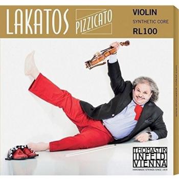 Thomastik Cuerda para violín 4/4 Lakatos Pizzicato - cuerda La acero, entorchado cromado, medio