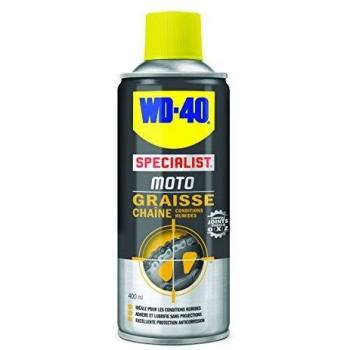 Grasa de Cadena WD-40 Specialist Moto 400ml - Ideal para Condiciones Húmedas, Protección Anticorrosión, Compatible con Juntas Tóricas