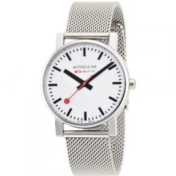 Mondaine Official Swiss Railways Watch Evo Women's/ Men's Watch, Quartz with Silver Colored Mesh Strap