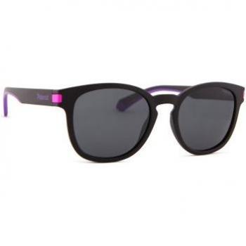 Polaroid PLD 2129/S Unisex Oval Sunglasses - Dark Grey Acetate with Black and Matt Pink Accents