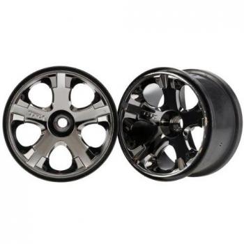 Traxxas 5577A - Ruedas, Color Negro y Cromado