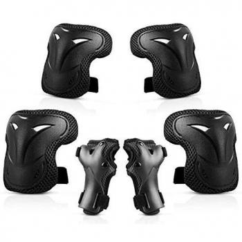 WayEee Protecciones de Patinaje para Niños Rodilleras Patinaje Ciclismo Bicicleta Monopatín Juegos de Protecciones Ajustables Infantiles para Deportes 6 pcs
