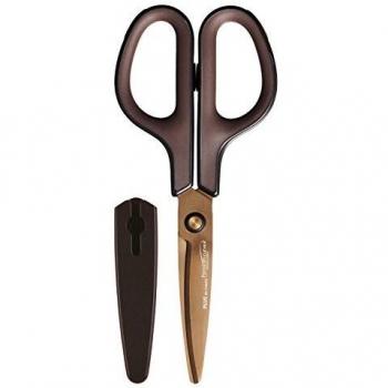 Tijeras Plus Premium Titanio Marrón 17,5 cm (7) con Cuchillas Curvas