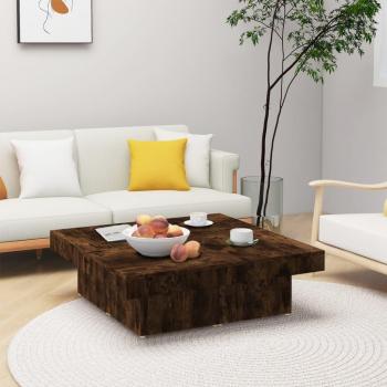 vidaXL Modern Coffee Table Smoked Oak 90x90x28 cm Engineered Wood