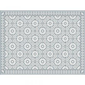 Alfombra de Vinilo Samara Azul 100x133 cm, Estilo Baldosas