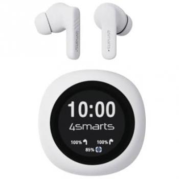 Auriculares Inalámbricos 4smarts SkyBuds Pro TWS con Cancelación de Ruido, Bluetooth, USB Tipo C, para Llamadas y Deporte, Blancos