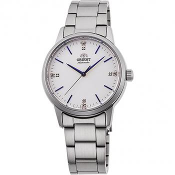 Reloj Orient Classic Automatic RA-NB0102S10B para Damas, movimiento automático, caja de acero inoxidable, esfera plateada, cristal mineral, resistencia al agua hasta 50 metros, correa de acero inoxidable