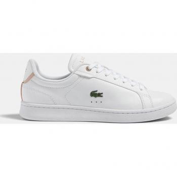 Zapatillas Lacoste Carnaby Pro 45SFA0083 para Mujer en Piel y Poliuretano, Color Blanco con Detalles Rosa Claro, Talla 39