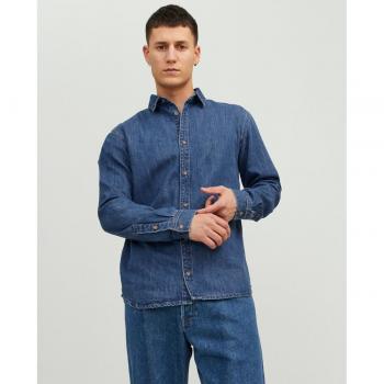 Camisa vaquera regular fit Jack&Jones Henry azul marino para hombre