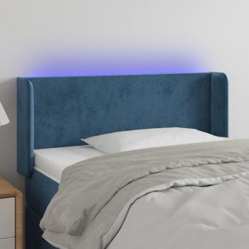 Cabecero LED de Terciopelo Azul Oscuro 83x16x78/88 cm