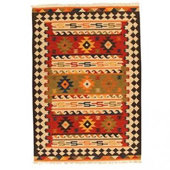 Alfombra Kilim Sivas Original Hecha a Mano 200x140 cm Roja/Multicolor