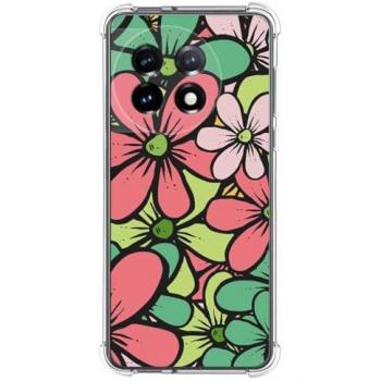 Funda de Silicona Antigolpes para Oneplus 11 5G con Diseño de Flores 02