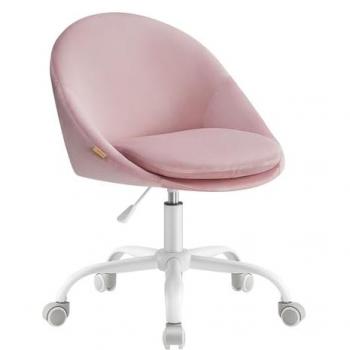 Silla de Oficina en Casa Acolchada con Espuma, Giratoria, para Escritorio, Altura Ajustable, Ideal para Estudio, Rosa Jalea