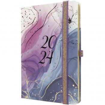Finocam - Agenda 2024 Mínimal Design Goldy Semana Vista Horizontal M4 Catalán Multilingüe Encuadernada 118x168mm Enero-Diciembre Multicolor