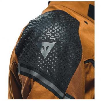 Chaqueta textil de motocicleta Dainese Ladakh 3L D-Dry Impermeable en Negro Marrón (Tamaño 56)