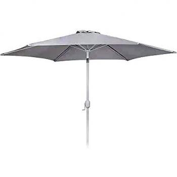 Parasol de jardín Apertura manivela Alba Blanco de Aluminio de Ø 300 cm - LOLAhome